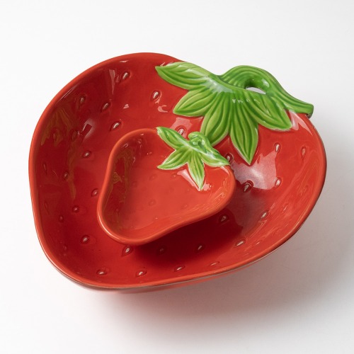 [2p] Vegetable fruit-shaped pottery (strawberry)