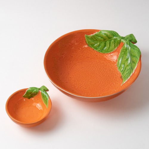 [2p] Vegetable fruit-shaped pottery (orange)