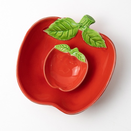 [2p] Vegetable fruit-shaped pottery (Apple)